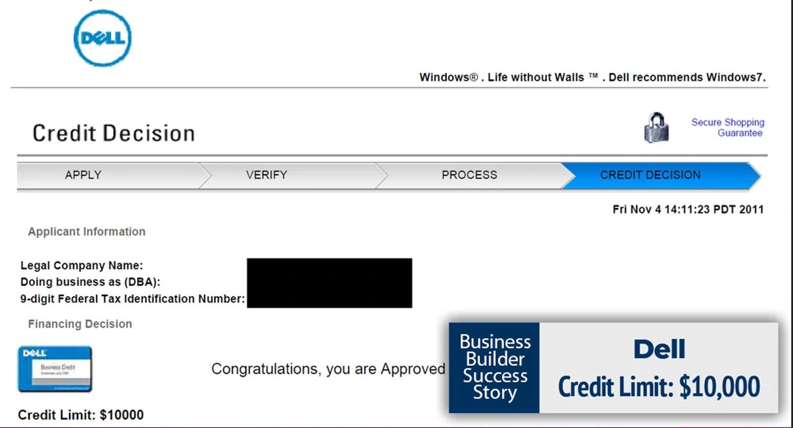 Dell business credit 10K