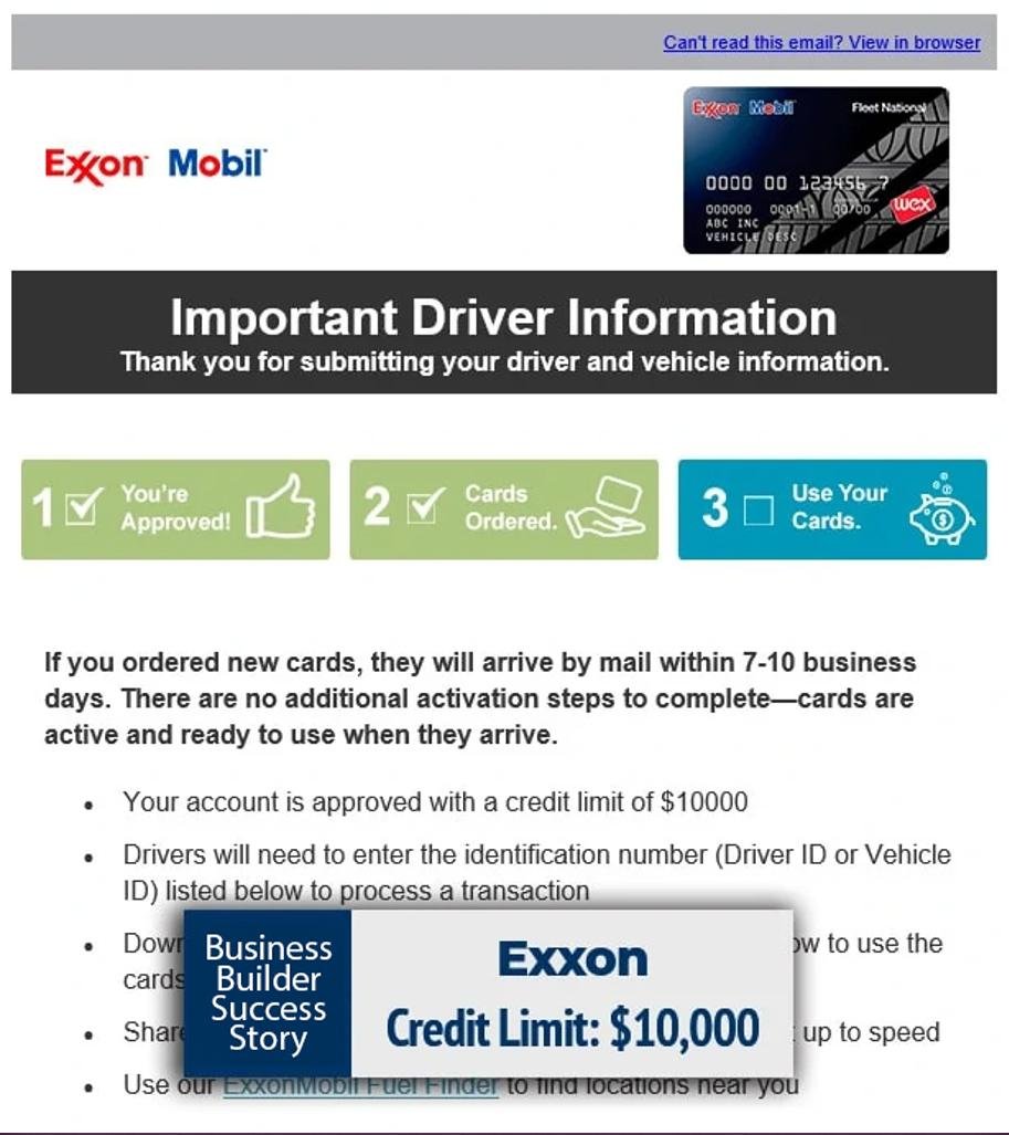 Exxon business credit 10K