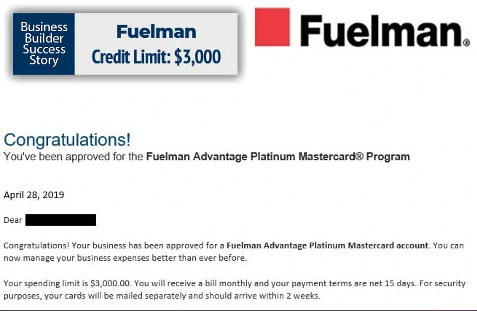 Fuelman approval 3K